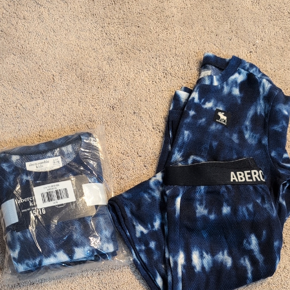 Abercrombie Blue Tie-Dye Pj Set Of Two